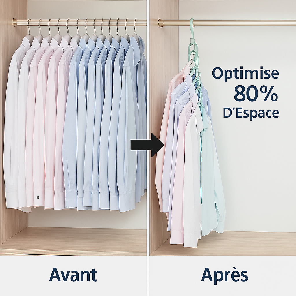 Cintres Intelligents +80% d’Espace | HangMax™