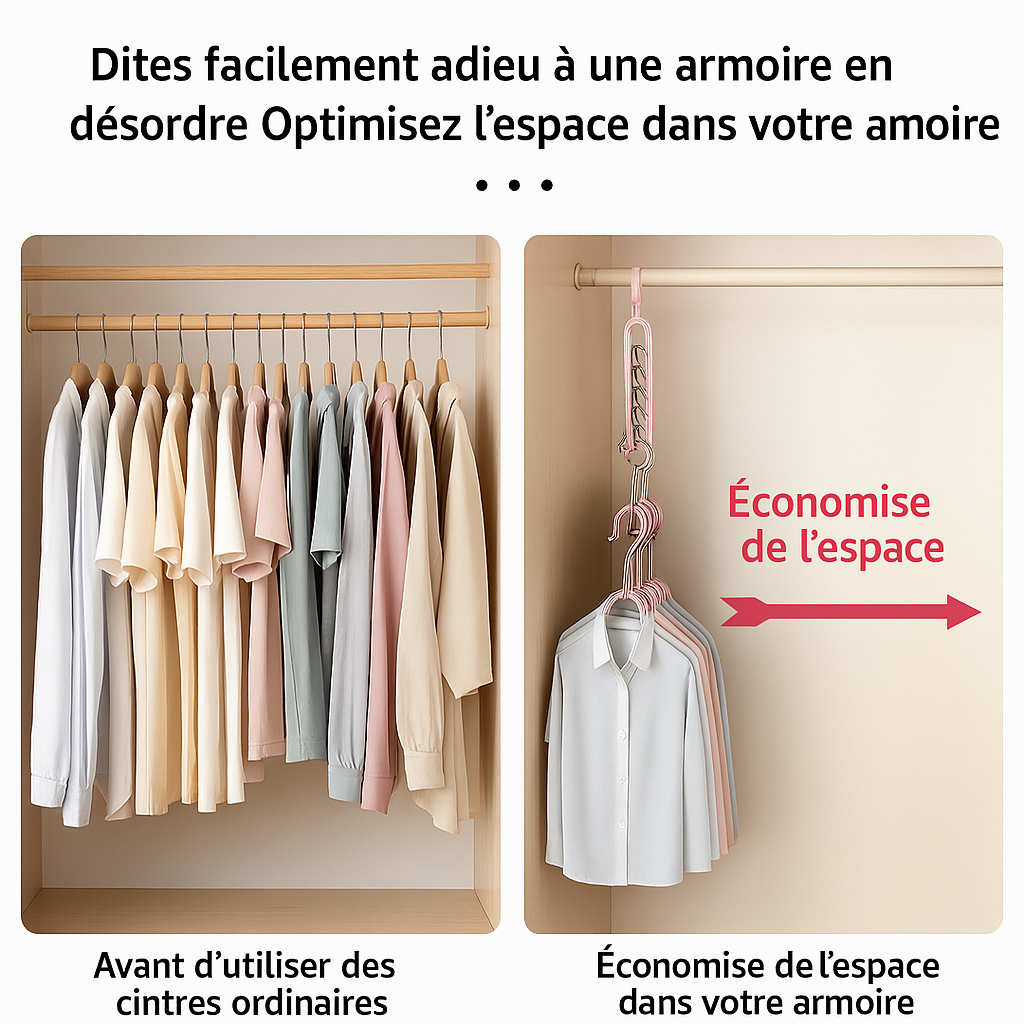 Cintres Intelligents +80% d’Espace | HangMax™